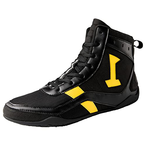 ZUNKY Boxschuhe Für Männer High Top Wrestling -Kampfstiefel Atmungsaktives Mesh Sparring -Turnschuhe Für Bodybuilding Kinder Erwachsene,Schwarz,38 EU von ZUNKY