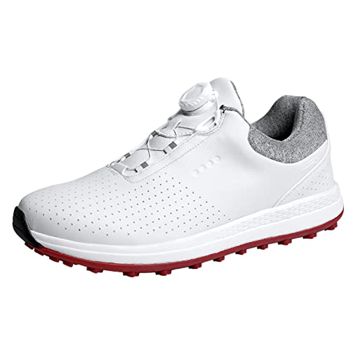 ZUNKY Männer Golfschuhe Mit Spikes Extra Weite wasserdichte Golf -Turnschuhe Atmungsfreier Lässiger Plus -Größe,White b,40 EU von ZUNKY