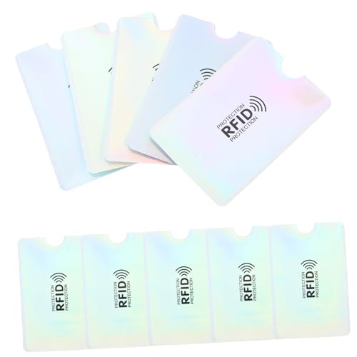 ZUNOXAZ 10 Stück Teiliges RFID blockierende Kartenhüllen aus Aluminiumfolie Schlankes Design Sicherer Schutz vor Datendiebstahl Leicht und Handlich für Ausweise Kredit Bankkarten von ZUNOXAZ