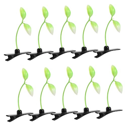 ZUNOXAZ 10 Stück Teiliges Sprout Hair Clips für Damen und Mädchen Grüne Haarklammern mit Süßem Design Vielseitig Einsetzbar für Zuhause Schule und Party Modische Haarspangen für von ZUNOXAZ