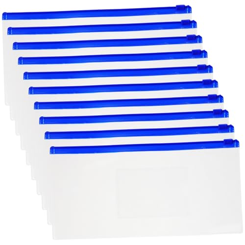 ZUNOXAZ 10 Stück Transparente Stiftetuis mit Reißverschluss Vielseitige Aufbewahrung für Stifte Bleistifte und für Schule und Büro Langlebig und Waschbar von ZUNOXAZ