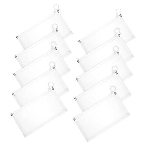 ZUNOXAZ 10 Stück Tragbare Bleistifttasche Multifunktionale Datei Tasche Kratzfest Großes Fassungsvermögen mit Reißverschluss für Schule und Büro von ZUNOXAZ