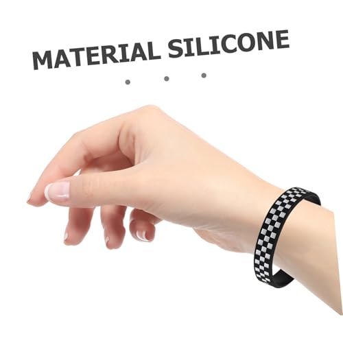 ZUNOXAZ 12 Stück Karierte Silikonarmbänder im Motorsport Design Party Sportveranstaltungen Vielseitige Armbänder als Geschenk und Dekoration für Fans von ZUNOXAZ