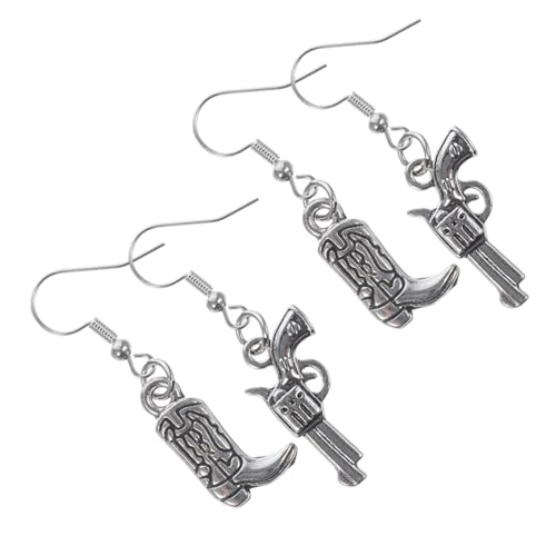 ZUNOXAZ 2paare Western-ohrringe Für Frauen Mit Pferdehufe-design Baumelnden Cowboy-ohrringen Western-kuh-ohrringen Für Damen von ZUNOXAZ