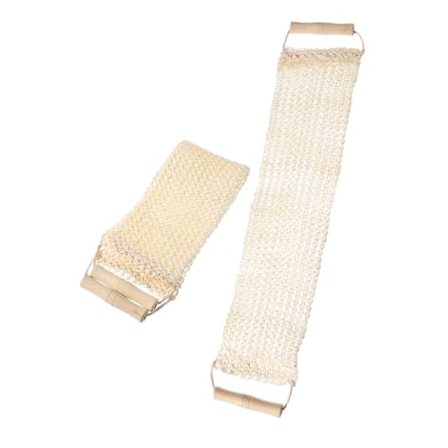 ZUNOXAZ 2stücke Peeling-handtücher Für Körper Mit Holzgriff Sisal-duschbürsten Rückenschrubber-handtuch Für Bad Und Dusche Hautpflege-waschlappen Mit Trocknung von ZUNOXAZ