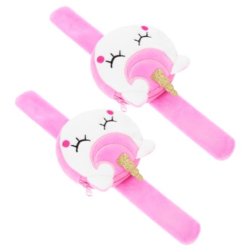 ZUNOXAZ 2 Stück Einhorn Klatscharmband mit Münzfach Teiliges Leichtes Bequemes Armband und Geldbörse in Weiß Vielseitig für Party und Alltag Geeignet von ZUNOXAZ