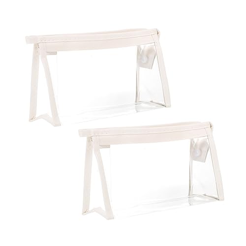 ZUNOXAZ Bleistifttasche 2 Stücke Transparente Schreibwarentasche Großes Fassungsvermögen PVC Federmäppchen für Schule und Studium Organizer für Stifte und Bleistifte von ZUNOXAZ