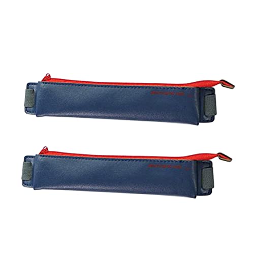 ZUNOXAZ 2 Stück Hochwertige PU Leder Stifthalter Vintage Pen Bag mit Elastischem Gummiband Praktische Stiftaufbewahrung für Schule Büro und Reisen von ZUNOXAZ