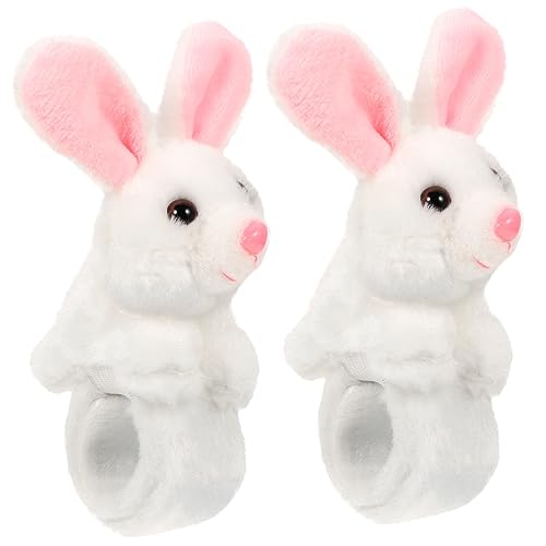 ZUNOXAZ 2 Stück Teiliges Bunny Slap Bracelet Kuschelige Plüsch Armbänder für Flexible Schlagarmbänder als Geburtstag Mitgebsel Sicher und Angenehm zu Tragen von ZUNOXAZ