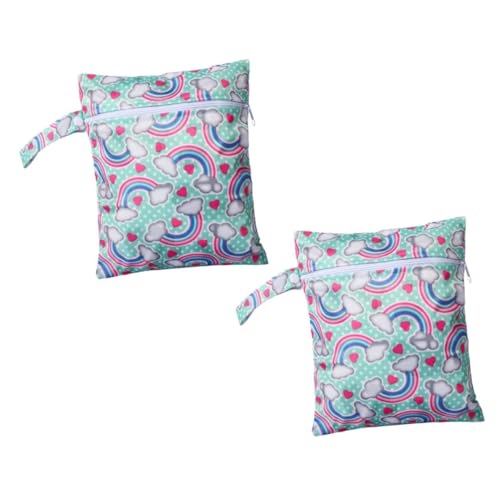 ZUNOXAZ 2 Stück wasserdichte Wickeltasche mit Reißverschluss Tragbarer Windel Aufbewahrungsbeutel Wiederverwendbar Leicht Atmungsaktives Polyester für Unterwegs Camping Einkauf und von ZUNOXAZ