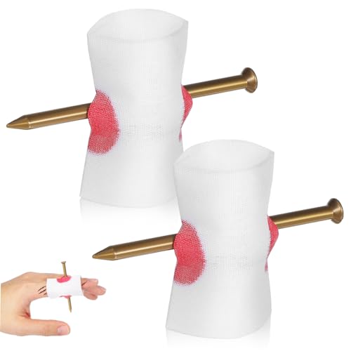 ZUNOXAZ 2 Teiliges Nail Through Finger Fake Prop Realistische Blutige Nagel Streiche Wiederverwendbare Plastik Requisiten für Halloween und Party Komfortabel Anpassbar für von ZUNOXAZ