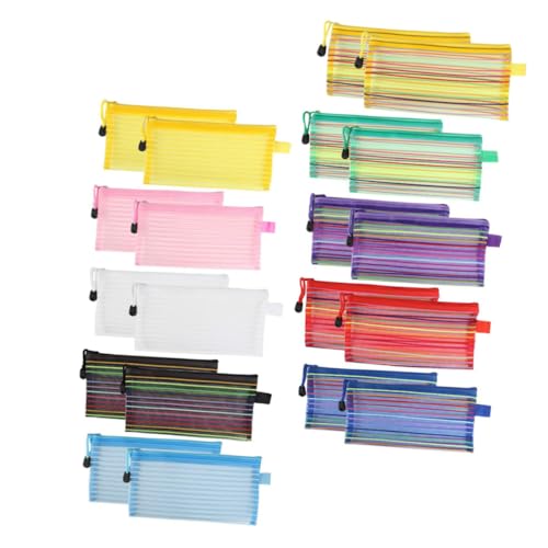 ZUNOXAZ 20 Stück Teiliges Multifunktionales Federmäppchen Leichtes Waschbares Nylon etui mit Großem Fassungsvermögen für Stifte Kosmetik Karten Praktisches Zufällige Farbe Zufällige Farbe von ZUNOXAZ