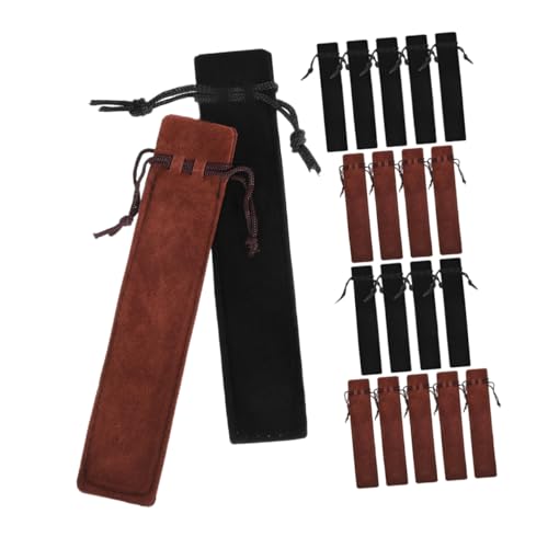 ZUNOXAZ 20 Stück Teiliges Samtsäckchen Kratzfeste Tragbare Stifttaschen mit Kordelzug Doppelseitiges Dickes Filzmaterial für Stifte und Kugelschreiber Praktische Schreibwarenaufbewahrung von ZUNOXAZ