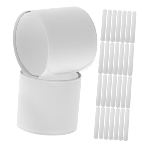 ZUNOXAZ 30 Stück Teiliges Weißes DIY Klatscharmband aus Pvc stahlblech Bemalbare Slap Bracelets Party Mitgebsel für Geburtstag Halloween Weihnachten Einfache Handgelenksbänder zum von ZUNOXAZ