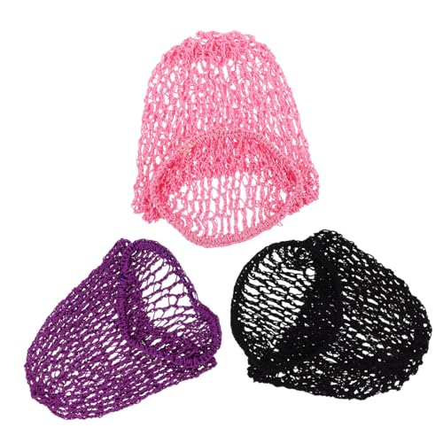 ZUNOXAZ 3stücke Haarnetze Für Damen Elastische Netze Zum Dutt Gehäkelte Mütze Für Frauen Handgefertigte Haarnetzkappen Atmungsaktive Haarwickel Für Schlaf Und Tanzen von ZUNOXAZ