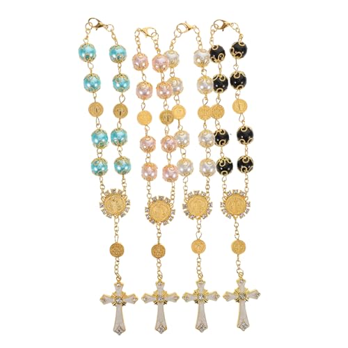 ZUNOXAZ 4stücke Rosenkranz-gebetsarmband Mit Kreuzanhänger Gebetsperlenarmband Aus Religiöses Armband Für Männer Und Frauen Gebetskette Mit Perlen Traditionelles Gebetsarmband ZUNOXAZ 4stücke Rosenkranz-gebetsarmband Mit Kreuzanhänger Gebetsperlenarmband Aus Religiöses Armband Für Männer Und Frauen Gebetskette Mit Perlen Traditionelles Gebetsarmband von ZUNOXAZ