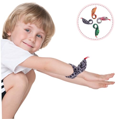 ZUNOXAZ 4 Stück Teiliges Schlangen schnapparmband Niedliches Tierdesign Armband Leichtes Tragbares Party Mitgebsel für Geburtstagsfeiern Jungle themen Geschenk für Mädchen und Jungen von ZUNOXAZ