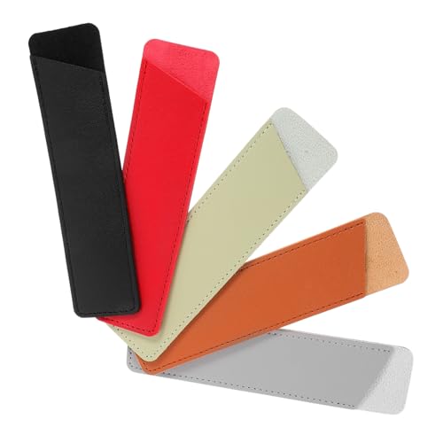 ZUNOXAZ 5 Stück Teiliges Leder Stifteetui Große Kapazität Eleganter Schutz für Füllfederhalter und Kugelschreiber Praktische Federtasche in Schwarz Rot Braun Grün für Schule und Büro von ZUNOXAZ