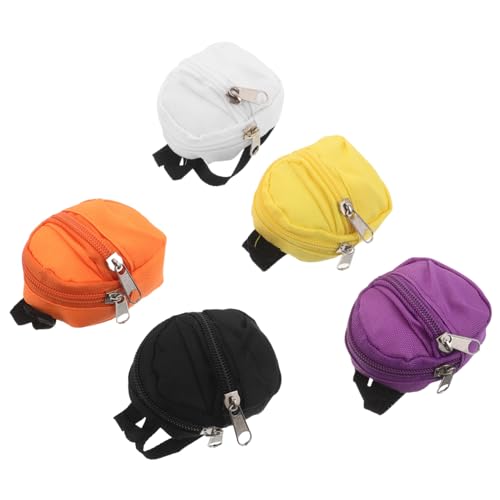 ZUNOXAZ 5 Stück Teiliges Mini-Rucksack Schlüsselanhänger Kleine Reißverschluss Münztasche Robuste Mini Geldbörse mit Schlüsselring Tragbar und Multifunktional als für Frauen von ZUNOXAZ