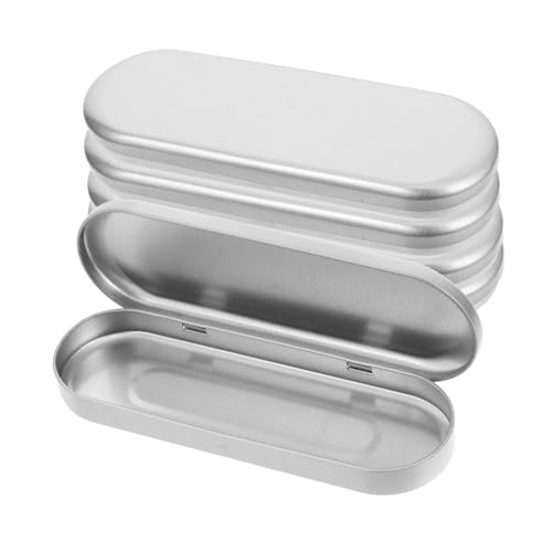 ZUNOXAZ 5stücke Weißblech Stifthalter Box Federmäppchen Aus Schreibwaren-Organizer Mit Scharnierdeckel Multifunktionsbox Für Stifte Und Kugelschreiber von ZUNOXAZ