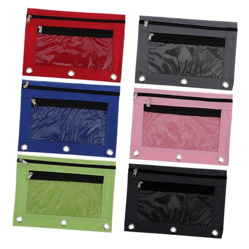 ZUNOXAZ 6 Stück Teiliges Oxford Stiftetaschen mit Sichtfenster Dokumentenmappe mit Reißverschluss Vielseitige Schreibwarenbeutel für Schule Büro und Reise Langlebig und Platzsparend von ZUNOXAZ