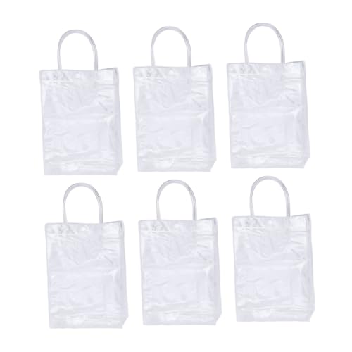 ZUNOXAZ 6 Stück Transparente PVC Geschenktragetaschen Wiederverwendbar Vielseitig Einsetzbar für Kleidung und Geschenkverpackung von ZUNOXAZ
