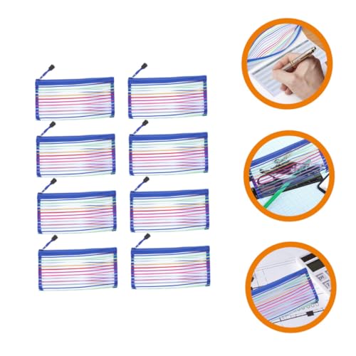 ZUNOXAZ 8 Stück Große Kapazität Stifttasche Pencil Bag Aufbewahrungstasche für Stifte Kosmetik Pinsel Schüler Büro Organizer für Schule und Reisen von ZUNOXAZ