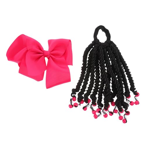 ZUNOXAZ Bunte Geflochtene Pferdeschwanz haarverlängerung mit Schleife Haarschmuck für Mädchen DIY Ponytail Modisch Vielseitig für Party Alltag Tanz und Reise von ZUNOXAZ