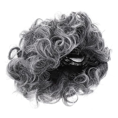 ZUNOXAZ Kurzhaarperücke Damen Graue Lockige Perücke Synthetisch Komfortabel Verstellbar Für Faschingskostüm Halloween Party Cosplay Bühnenauftritt von ZUNOXAZ