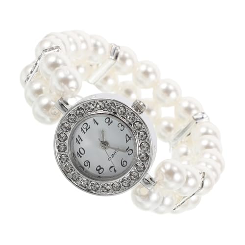 ZUNOXAZ Perlenarmbandschmuck modische Uhren Gold Uhr Armreifen für Damen Weihnachtsen für Damen Vintage - Berny Golden für Perlenen für Bling Legierung Weiß von ZUNOXAZ