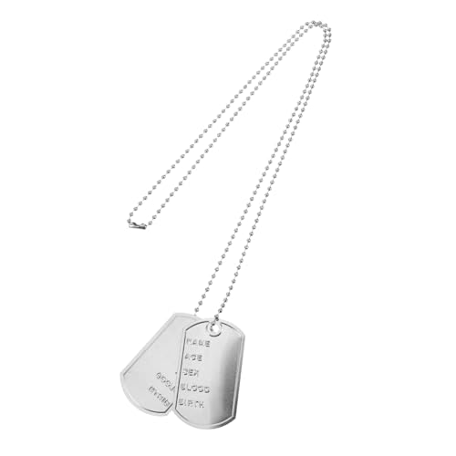 ZUNOXAZ Robuste Dog Tag Halskette Herren Army Style Erkennungsmarke Cosplay Kostüm Schmuckanhänger für Karneval und Party Langlebiges Material Hautfreundlich Modisches Accessoire von ZUNOXAZ