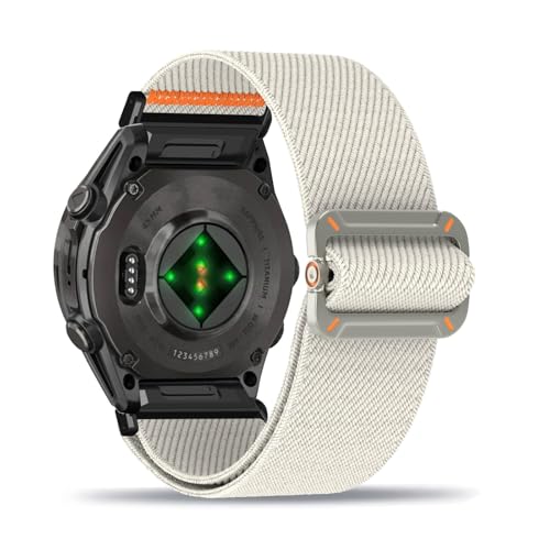 Nylon Armband für Garmin Fenix 5 Armbänder Verstellbares Elastisches Solo Loop Weiches Stoff Sport Band für Damen Herren Kompatibel mit Garmin Fenix 5 Ersatzarmband (7,Eine Grösse) von ZUOBNBP