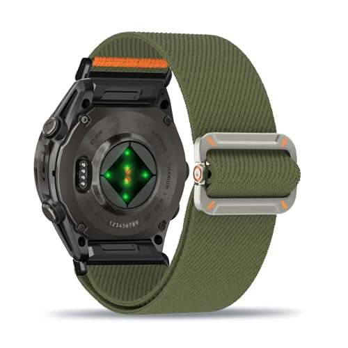Nylon Armband für Garmin Fenix 7S Armbänder Verstellbares Elastisches Solo Loop Weiches Stoff Sport Band für Damen Herren Kompatibel mit Garmin Fenix 7S Ersatzarmband (18,Eine Grösse) von ZUOBNBP