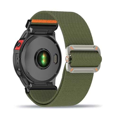 Nylon Armband für Garmin Fenix 7X Armbänder Verstellbares Elastisches Solo Loop Weiches Stoff Sport Band für Damen Herren Kompatibel mit Garmin Fenix 7X Ersatzarmband (18,Eine Grösse) von ZUOBNBP