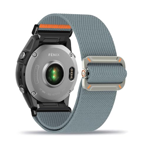 Nylon Armband für Garmin Fenix E Armbänder Verstellbares Elastisches Solo Loop Weiches Stoff Sport Band für Damen Herren Kompatibel mit Garmin Fenix E Ersatzarmband (13,Eine Grösse) von ZUOBNBP