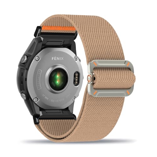 Nylon Armband für Garmin Fenix E Armbänder Verstellbares Elastisches Solo Loop Weiches Stoff Sport Band für Damen Herren Kompatibel mit Garmin Fenix E Ersatzarmband (14,Eine Grösse) von ZUOBNBP