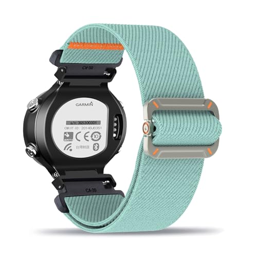 Nylon Armband für Garmin Forerunner 620/630 Armbänder Verstellbares Elastisches Solo Loop Weiches Stoff Sport Band für Damen Herren Kompatibel mit Forerunner 735XT Ersatzarmband (1,Eine Grösse) von ZUOBNBP