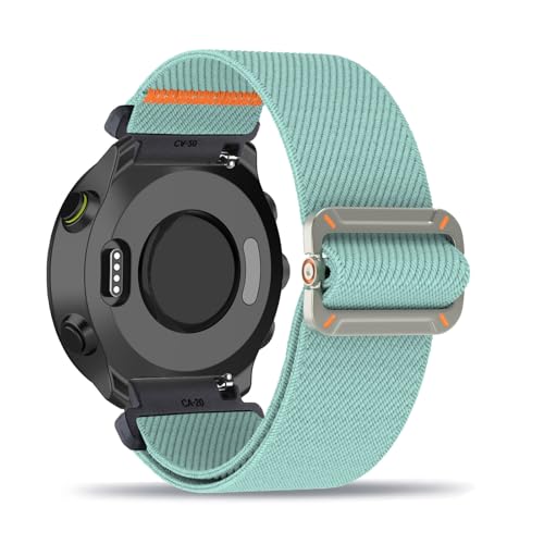 Nylon Armband für Garmin Forerunner 745 Armbänder Verstellbares Elastisches Solo Loop Weiches Stoff Sport Band für Damen Herren Kompatibel mit Garmin Forerunner 745 Ersatzarmband (1,Eine Grösse) von ZUOBNBP