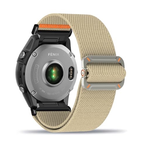 Nylon Armband für Garmin Quatix 5 Armbänder Verstellbares Elastisches Solo Loop Weiches Stoff Sport Band für Damen Herren Kompatibel mit Garmin Quatix 5 Ersatzarmband (6,Eine Grösse) von ZUOBNBP