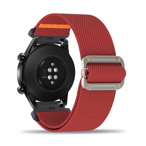 Nylon Armband für Huawei Watch GT 2 46mm Armbänder Verstellbares Elastisches Solo Loop Weiches Stoff Sport Band für Damen Herren Kompatibel mit Huawei Watch GT 46mm Ersatzarmband (17,Eine Grösse) von ZUOBNBP