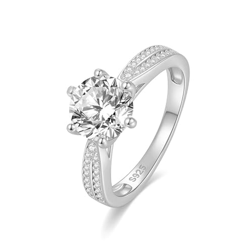 ZUOHUI 1 Karat/2 Karat/3 Karat Moissanit-Ring mit sechs Zinken aus 925er Sterlingsilber – Unisex-Ehering for Männer und Frauen, geeignet for Verlobungen, Jahrestage und besondere Anlässe(2CT Platinum, ZUOHUI 1 Karat/2 Karat/3 Karat Moissanit-Ring mit sechs Zinken aus 925er Sterlingsilber – Unisex-Ehering for Männer und Frauen, geeignet for Verlobungen, Jahrestage und besondere Anlässe(2CT Platinum, von ZUOHUI