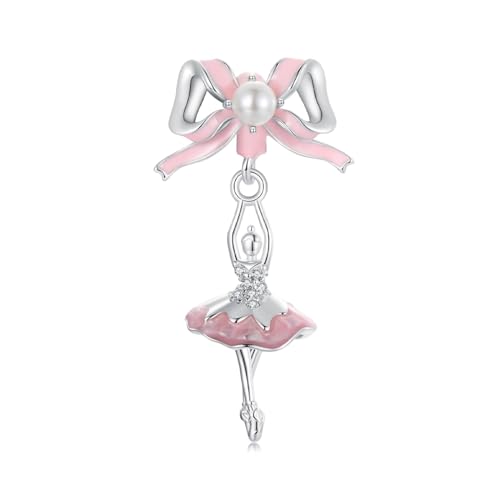 ZUOHUI 925 Sterling Silber Ballett Mädchen Charms baumeln Perle for Pandora Armband Halsketten for Damen Geburtstagsgeschenke Original SCC2760 von ZUOHUI