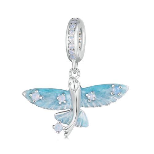 ZUOHUI 925 Sterling Silber Blauer fliegender Fisch Charms for Pandora-Armband-Halsketten for Damen-Geburtstagsgeschenke Original BSC967 von ZUOHUI