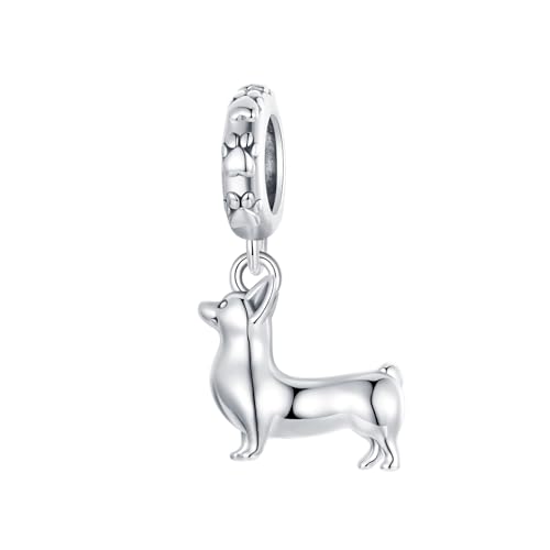 ZUOHUI 925 Sterling Silber Corgi Charms baumelnde Perle for Pandora-Armband-Halsketten for Damen-Geburtstagsgeschenke Original SCC2783 von ZUOHUI