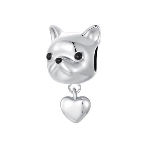 ZUOHUI 925 Sterling Silber Pet Love French Dou Charms Baumelnde Perle for Pandora-Armband-Halsketten for Damen-Geburtstagsgeschenke Original SCC2767 von ZUOHUI