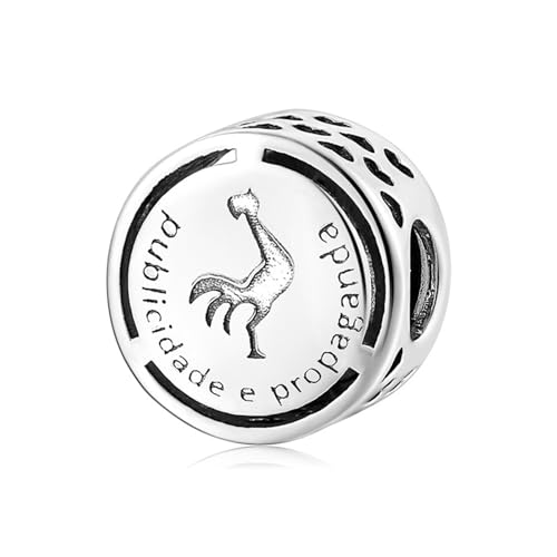 ZUOHUI 925 Sterling Silber Skelettierter Charm-Anhänger der professionellen portugiesischen Serie – Kompatibel mit Pandora-, Biagi-, Troll- und Chamilia-Armbändern. DIY-Schmuckgeschenk for Schlüsselan von ZUOHUI