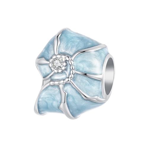 ZUOHUI 925 Sterling Silber Summer Blue Conch Charms baumelnde Perle for Pandora-Armband-Halsketten for Damen-Geburtstagsgeschenke Original BSC1018 von ZUOHUI