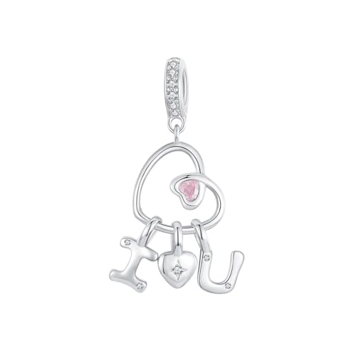 ZUOHUI 925 Sterling Silber Valentinstag Buchstaben Liebe Charms Baumeln Perle for Pandora Armband Halsketten for Damen Geburtstagsgeschenke Original BSC972 von ZUOHUI