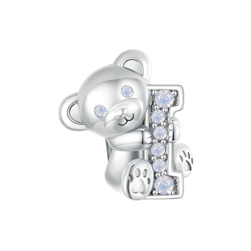 ZUOHUI 925 Sterling Silber Valentinstag-Geständnis I love U Little Bear I Charms baumelnde Perle for Pandora-Armband-Halsketten for Damen-Geburtstagsgeschenke Original SCC2715 von ZUOHUI