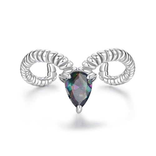 ZUOHUI Amazon UK-Angebot: Verstellbarer offener Vintage-Ring mit Sternzeichen for Damen, stapelbarer Ring aus 925er Sterlingsilber mit Sternbild-Designs for den Alltag und besondere Anlässe(SCR1149) von ZUOHUI